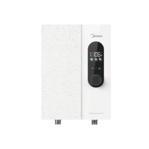 Midea 18KW Electric Tankless Water Heater, Touch Control, Wi-Fi Control, LED Display, Child Mode, 240 Volts with Automatic Power Modulation, On-demand Hot Water, White
