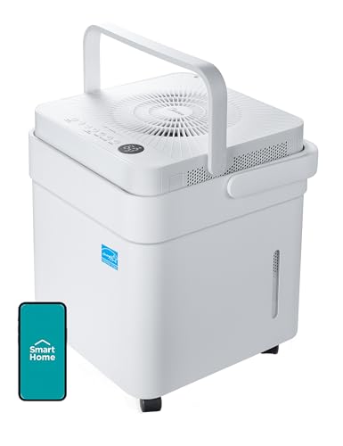 Midea Cube 35 Pint Dehumidifier for Basement and Rooms at Home for up to 3,500 Sq. Ft., Smart Control, Compatible with Alexa (White), Drain Hose Included, ENERGY STAR Most Efficient 2023