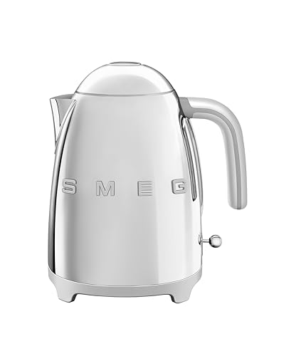 SMEG 50's Retro Style Electric Water Kettle with Automatic Shutoff, Removable Base, and Water Indicator, KLF03SSUS, Polished Stainless Steel