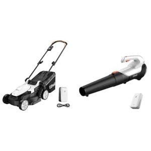 Litheli Cordless Lawn Mower 13''/20V Cordless Leaf Blower, U20 Series 20V Electric Lawn Mowers for Garden, Yard and Farm, Light-Weight with Brushless Motor, 4.0Ah+2.0Ah Portable Battery Included