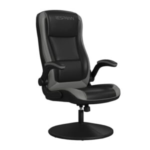 RESPAWN 800 Gaming Chair Floor, Swivel Rocker Gaming Chair, High Back Ergonomic Floor Gaming Chair for Kids and Adults, Gaming Recliner, Floor Rocker Chair with Armrests - Grey