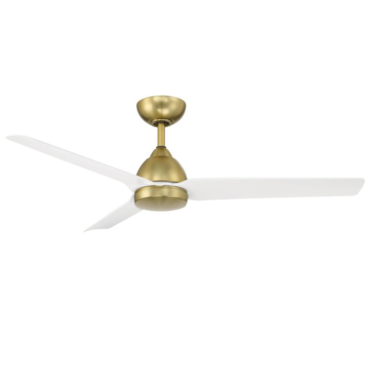 WAC Lighting Mocha Indoor and Outdoor 3-Blade Smart Home Ceiling Fan 54in Soft Brass Matte White with Remote Control works with Alexa and iOS or Android App - Image 3