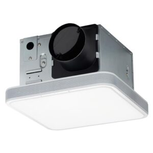 Homewerks 7148-01-AX Smart Bathroom Fan with Alexa Voice Assistant Color Changing LED Light and Bluetooth Speakers 110 CFM 1.5 Sones