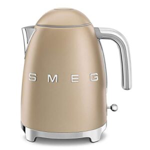 SMEG 50's Retro Style 7 Cup Electric Water Kettle with Automatic Shutoff, Removable Base, and Water Indicator, KLF03CHMUS, Matte Campagne