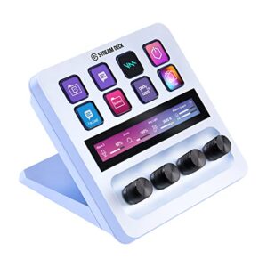 Elgato Stream Deck + White - Works great with Adobe Apps - Photoshop, Illustrator, Premiere Pro & More - 4 Dials, 8 Customizable Keys - Get 2 Months of Adobe Creative Cloud - Works with Mac & PC