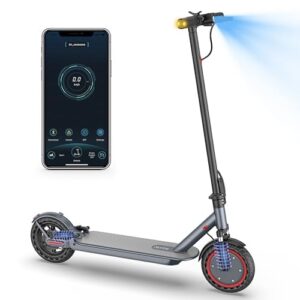 NAVIC Electric Scooter Adult, 19/22 Mph, 21/23 Miles, Foldable E-Scooter for Adults, Escooter Adults with App Control, Double Suspension with Turn Signal Light, Dual Braking (T5PRO-Dual Suspension)