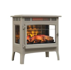 duraflame Freestanding Electric Fireplace Stove Heater with 3D Flame Effect for 1,000 Sq. Ft. Room, French Gray