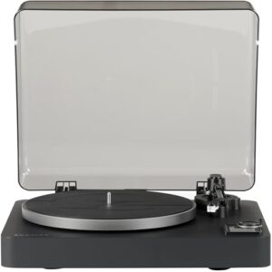 Crosley C300A-BK Fully Automatic Belt-Drive Bluetooth Turntable Record Player, Black