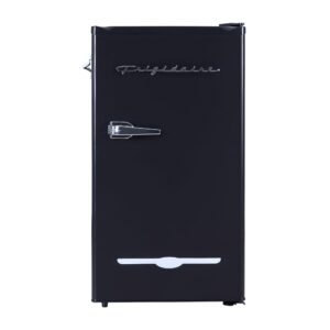 FRIGIDAIRE EFR376-BLACK 3.1 Cu Ft Black Retro Bar Fridge with Side Bottle Opener