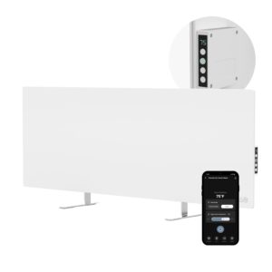 AENO Infrared Heater - With Thermostat - 700 Watt Energy Saving Panel Electric Heater - Smart Wall Mount or Freestanding Space Heater For Indoor with WiFi, Reddot Winner 2023, White