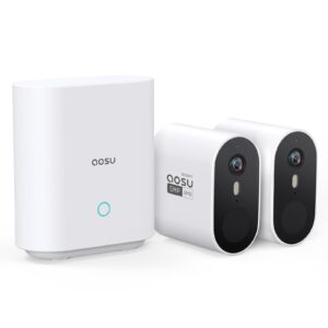 AOSU Security Cameras Wireless Outdoor - 3K 5MP Ultra HD, Home Security System, 240-Day Battery Life, Motion Detection, 166° Wide View, Night Vision, 32GB Local Storage, No Monthly Fee