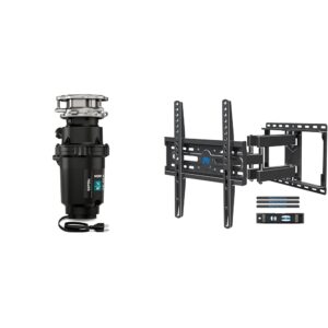 Moen Prep Series PRO 1/2 HP Continuous Feed Compact Garbage Disposal, Power Cord Included, GXP50C & Mounting Dream TV Wall Mount for 32-65 Inch TV, TV Mount with Swivel and Tilt