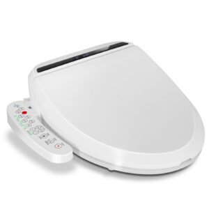 YOURLITE Bidet Toilet Seat Electric Warm Water Bidet with Warm Air Drying, Heated Seat Bidet with Self-cleaning Nozzle Temperature Adjustable White Toilet Seat