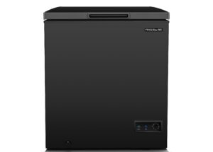 FRIGIDAIRE EFRF5003-BLACK Chest Deep Freezer-Garage-Ready, 5.0 Cu. Ft. Capacity, Black-Adjustable Thermostat-Removable Vinyl Coated Wire Basket-Easy Defrost Drain