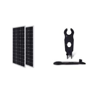 Renogy 100W 12V Solar Panels (2-Pack) and Solar Panel Connector Assembly Tool