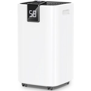 4000 sq.ft Dehumidifier for Basement, Trazico 45 Pint Dehumidifiers for Home with Drain Hose, Smart Humidity Control, 24H Timer, Auto Defrost, Ideal for Large Room, Bathroom, Bedroom, Garage, Black
