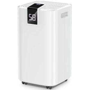 4000 sq.ft Dehumidifier for Basement, Trazico 45 Pint Dehumidifiers for Home with Drain Hose, Smart Humidity Control, 24H Timer, Auto Defrost, Ideal for Large Room, Bathroom, Bedroom, Garage, White