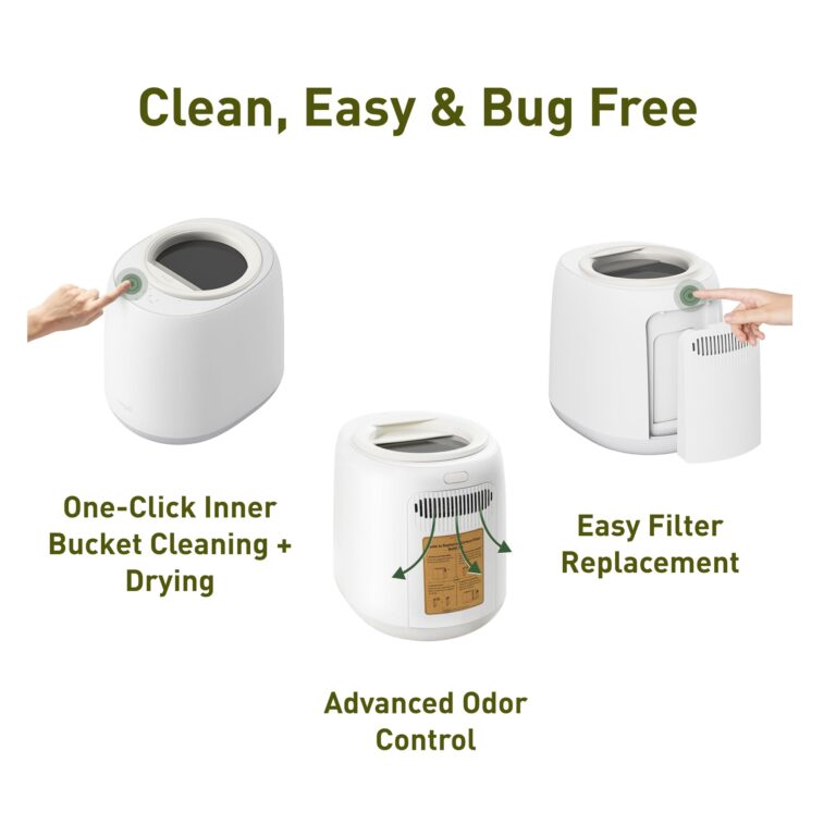 Vego Kitchen Composter, 4L Electric Composter Countertop 5 Modes Weight-Based Smart Compost Bin with App Odorless Auto-Cleaning Food Waste Compost Machine Indoor, White - Image 5