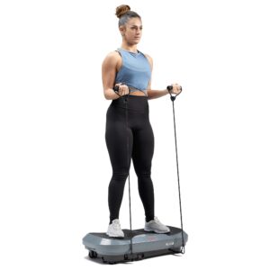 Sunny Health & Fitness 3D Vibration Plate Exercise Platform with Dual Resistance Bands - Total Body Shaker Machine with 16 Speed Settings and 3 Vibration Modes – SF-VP822057
