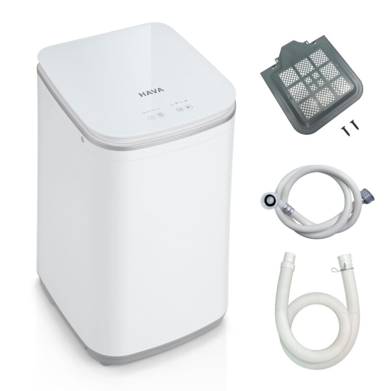 HAVA Portable Washing Machine, Small Washer 0.8 Cu. Ft. Capacity, Fully Automatic with 8 Wash Cycles, Touch Button & LED Display, Space Saving for Apartments, Dorms, and RVs - Image 2