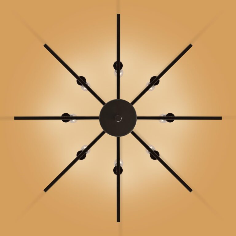 Klgxnrd 8-Light Modern Farmhouse Black Geometric Chandelier, Adjustable Height Dining Room Light Fixtures Over Table, Large Industrial Metal Chandeliers for Dining Room Kitchen Island Entryway - Image 2