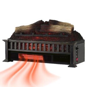 Country Living 23 inch Electric Log Set | Crackling Sound | 1000 Sq Ft Heater | Faux Logs Insert with Infrared Flames for Existing Fireplaces | Remote Control Included