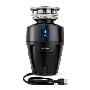 Moen EX100C EX Series 1 HP Continuous Feed Garbage Disposal, Black