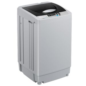 Euhomy 1.59 Cu.Ft. Portable Washing Machine, 11 LBS Capacity, 8 Functions, 8 Water Levels,Full Size Washing Machine with Drain Pump and LED Display for Apartments, RVs, Homes, Gray