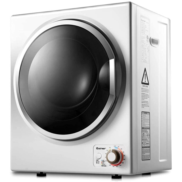 COSTWAY GYJ25-78 110V Electric Portable Clothes Stainless Steel Tub Laundry Dryer, for 4 Automatic Drying Mode, White
