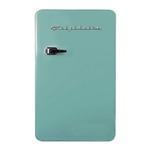 Frigidaire Retro Compact Refrigerator with Chiller, 3.2 cu ft Countertop Fridge, Built-In Bottle Opener, Rounded Corners, Premium, for Office, Bedroom, Dorm Room, Cabin, 18.5D x 20W x 31.5H (Mint)