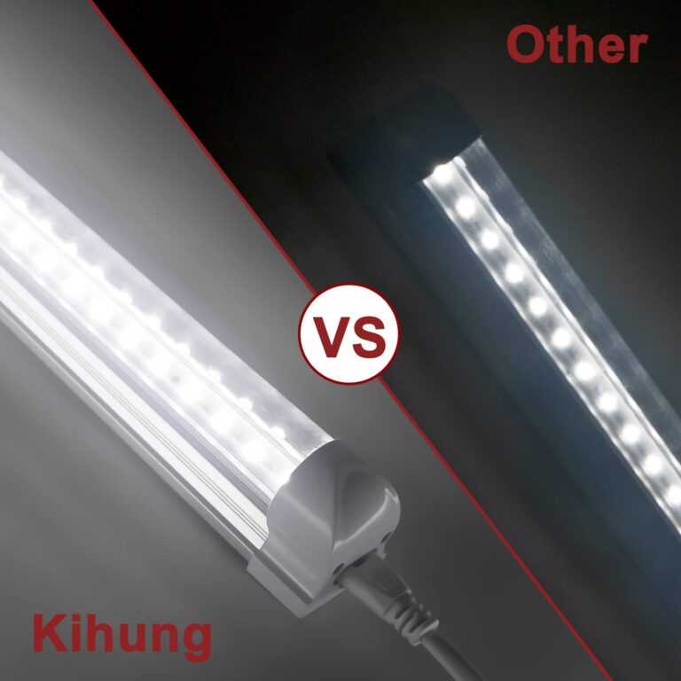 Kihung 8 Pack 8FT LED Shop Light, V Shape T8 LED Garage Light, 6000K Super Bright White, 9750LM, 75W, Linkable Shop Lights for Garage, Workshop, Basement, Clear Lens - Image 4