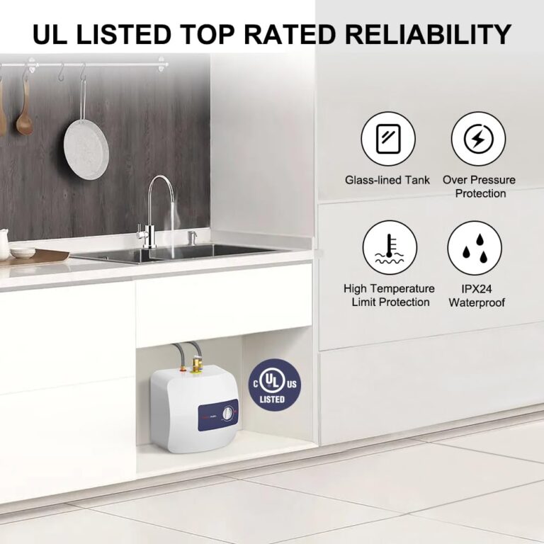 Electric Mini Tank Water Heater UL Listed, thermomate 2.5 Gallons Small Under Sink Water Heater for Point of Use Instant Hot Water 110V 120V, Wall or Floor Mounted, ES250 - Image 7