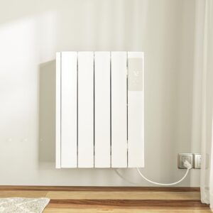 BREEZEHEAT 800w Convection Panel Heater-Portable Electric Heaters, Plug-in Wall Heaters for Indoor Use, Fanless Ultra Quiet, Wall Mount Space Heater w/Remote Control, LED Display, Timer (White)