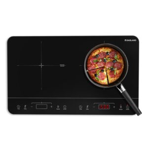 GASLAND Portable Induction Cooktop 2 Burners, 1800W Double Induction Cooktop with 10 Temperature 7 Power Settings, Dual Induction Cooker with Sensor Touch Control, Child Safety Lock & Timer