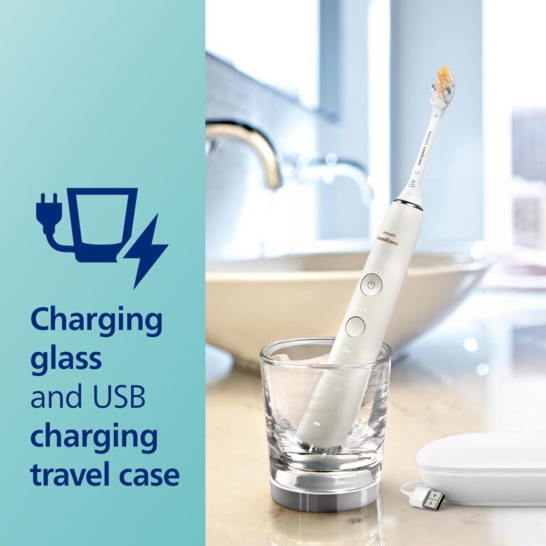 Philips Sonicare DiamondClean Smart 9500 Electric Toothbrush, Sonic Toothbrush with App, Pressure Sensor, Brush Head Detection, 5 Brushing Modes and 3 Intensity Levels, White, Model HX9923/01 - Image 2