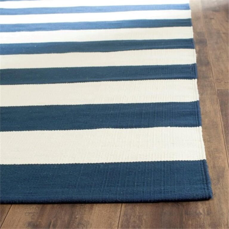 SAFAVIEH Montauk Collection X-Large Area Rug - 12' x 15', Navy & Ivory, Handmade Flat Weave Boho Farmhouse Cotton Stripe, Ideal for High Traffic Areas in Living Room, Bedroom (MTK712H) - Image 3