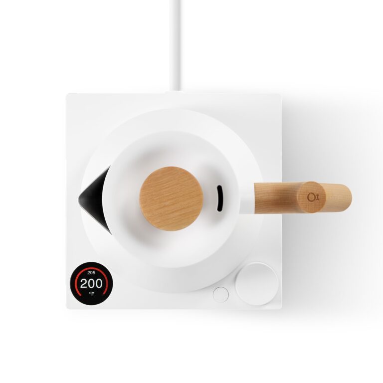 Fellow Corvo EKG Pro Electric Tea Kettle - Quick Heating, Precise Temperature Control Electric Kettle, Scheduling, Built-in Brew Timer for Boiling Water - Matte White with Maple Handle - 0.9 Liter - Image 6