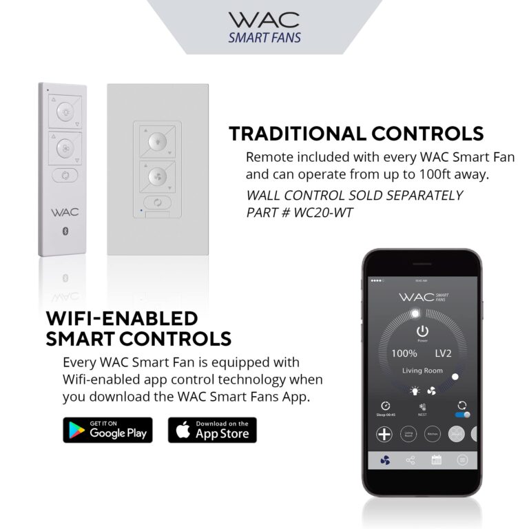 WAC Lighting Mocha Indoor and Outdoor 3-Blade Smart Home Ceiling Fan 54in Soft Brass Matte White with Remote Control works with Alexa and iOS or Android App - Image 8