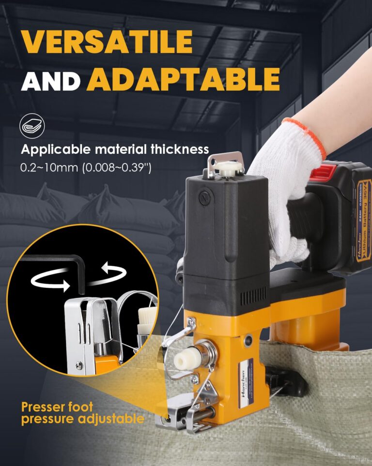 Hanchen Cordless Bag Sewing Machine Battery Powered Bag Sealing Machine High Speed Bag Closer Bag Closing Machine Bag Stitching Machine Bag Stitcher Packing for Feed Sacks Jute Seed Vinyl Rice Bags - Image 3