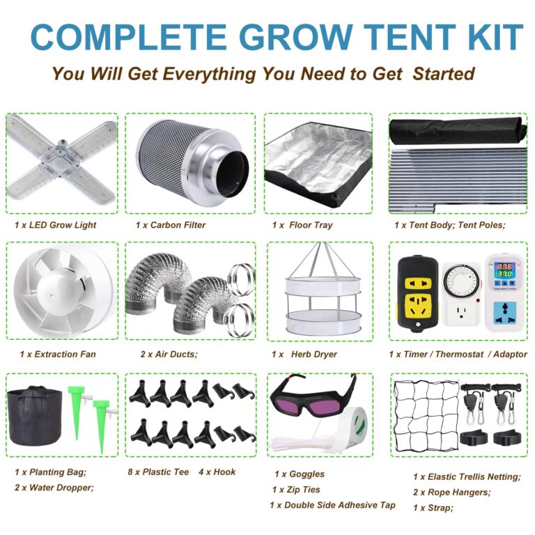 Grow Tent Kit,Complete 4x4ft High Reflective Mylar Indoor Grow Tent Hydroponics Indoor Plant Growing Tent Room Full Spectrum LED Grow Light Ventilaion Fan Growing System+Accesseries (48" x 48" x 83") - Image 3