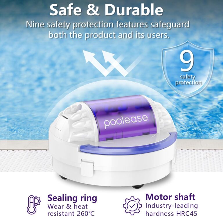 Poolease X1 Cordless Pool Cleaner Robot, Robotic Pool Vacuum for Above/In Ground Pool, 45W Dual-Motor, Self-Parking, Enhanced with 2L Debris Capacity (White and Purple) - Image 4