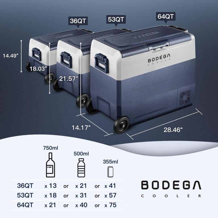 BODEGACOOLER 12 Volt Car Refrigerator,53 Quart Portable Freezer,Dual Zone Car Fridge APP Control,-4℉-68℉ RV Electric Compressor Cooler 12/24V DC 100-240V AC for Outdoor,Camping,Travel,Road Trip - Image 3
