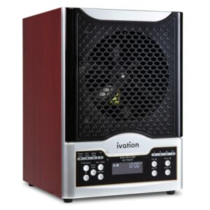 Ivation 5-in-1 HEPA Air Purifier & Ozone Generator W/Digital Display Timer and Remote, Ionizer & Deodorizer 3,700 Sq/Ft – HEPA, Carbon and Photocatalytic Filters, UV Light and Negative Ion Generator