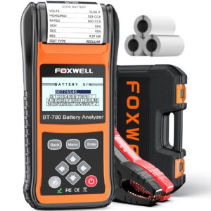 FOXWELL BT780 Car Battery Tester, 12V 24V Battery Load Tester with Printer 100-2000CCA Digital Automotive Cranking Charging System Analyzer for Car Motocycle Heavy Duty Truck Marine SUV Boat