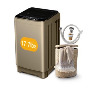 Gshop XQB201A-GOLD6 17.7lbs Full-Automatic Household, Portable Washer Apartment 10 Programs, Small Washing Machine for Dorm, Home, RV, Gold