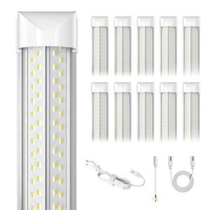 ELEKICO 8ft Led Shop Light, Super Bright 100w 5000k 15000lm 8' Led Shop Lights 8ft, Linkable 96" 8 Foot Shop Light 8 Ft for Garage Warehouse Factory Barn Garage 10pack