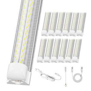 ELEKICO 12 Pack Super Bright 100w 8ft Led Shop Light, 15000lm 5000k V Shape 8' Led Shop Lights 8ft, Linkable 96" 8 Foot Shop Lights for Garage Workshop Shop Warehouse Lighting