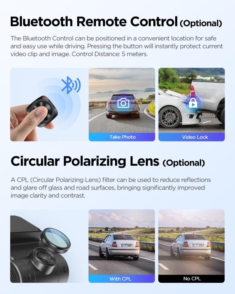 【Bundle: VIOFO A229 Plus 2CH + CPL】 VIOFO A229 Plus Dash Cam with Dual STARVIS 2 Sensors, 2 Channel HDR, 1440P+1440P Front and Rear - Image 3
