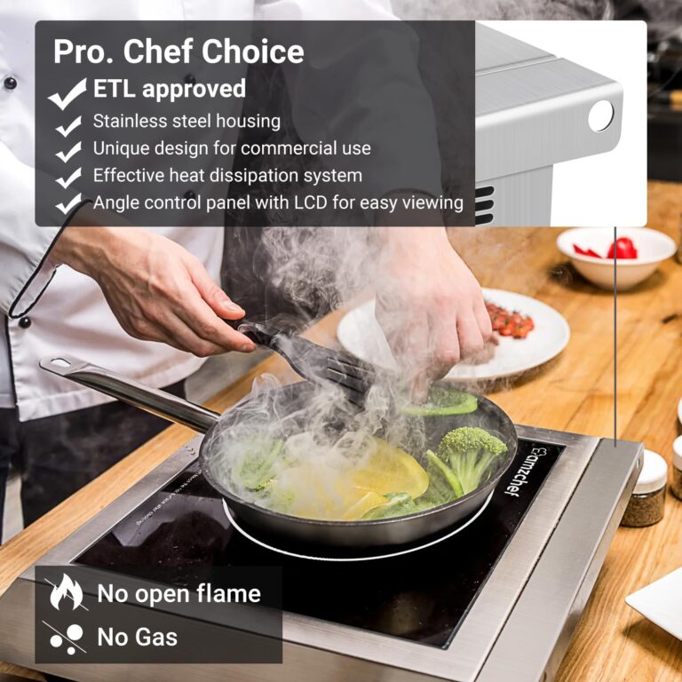 AMZCHEF Induction Cooktop Commercial, Professional Portable Induction Burner, 1800W Countertop Stove Burner with ETL-Certified Induction Hot Plate 3 Hours Timer,8 Temperature & Power Levels,LCD Screen - Image 7