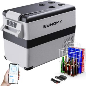 EUHOMY 12 Volt Refrigerator, 47QT Electric Cooler, 12V Fridge APP Control, 12V Cooler -4℉~68℉, Portable Freezer 12/24V DC 110-240V AC for Camping, Travel, Truck, Home